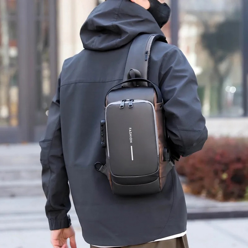 Cycling To Work - Men's Anti-Theft Chest Bag with Password