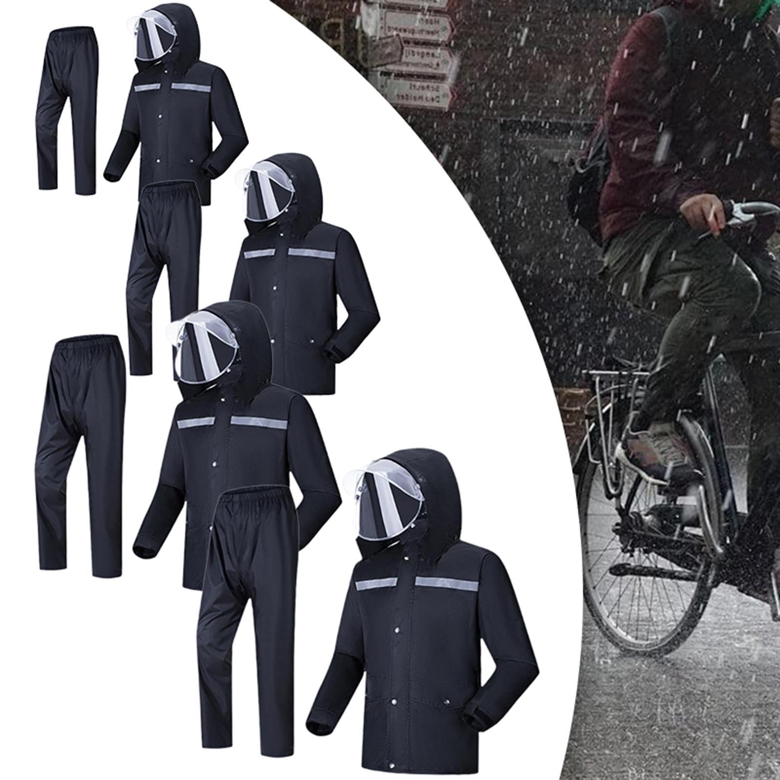 Men Women Rain Gear Two Piece  - огляд і ціна Cycling Commute In Rain