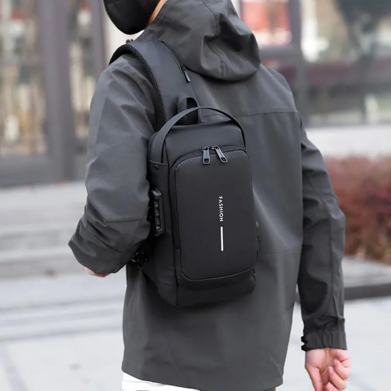 Men's Anti-Theft Chest Bag wit - огляд і ціна Cycling To Work