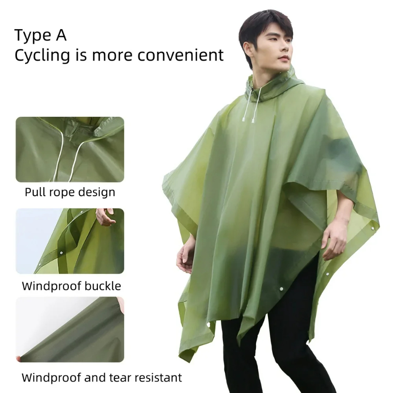 Reusable Raincoat with Drawstr - огляд і ціна Commuting By Bike