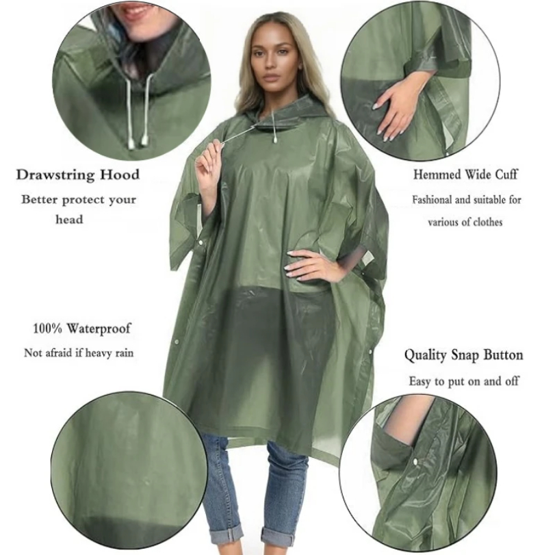 Reusable Raincoat with Drawstr - огляд і ціна Commuting By Bike