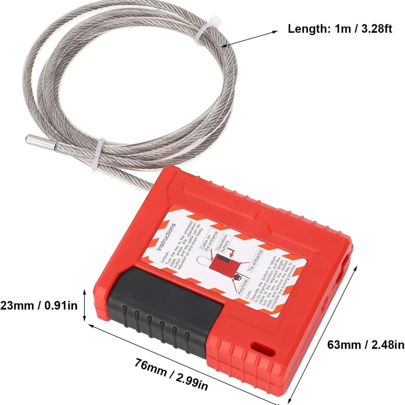 4mm Cable Diameter 1m Long Loc - огляд і ціна Cable Lock Flexible